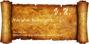 Vargha Nikolett névjegykártya